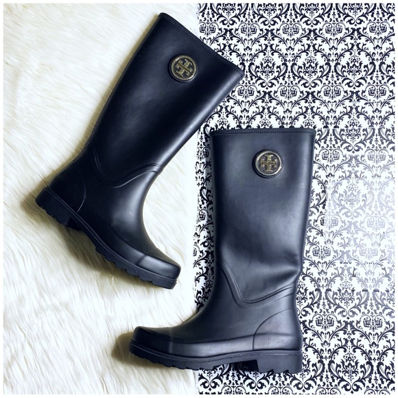 Tory Burch : size 9 : classic ‘sarah’ logo knee high rain winter fall snow boots - Picture 2 of 11